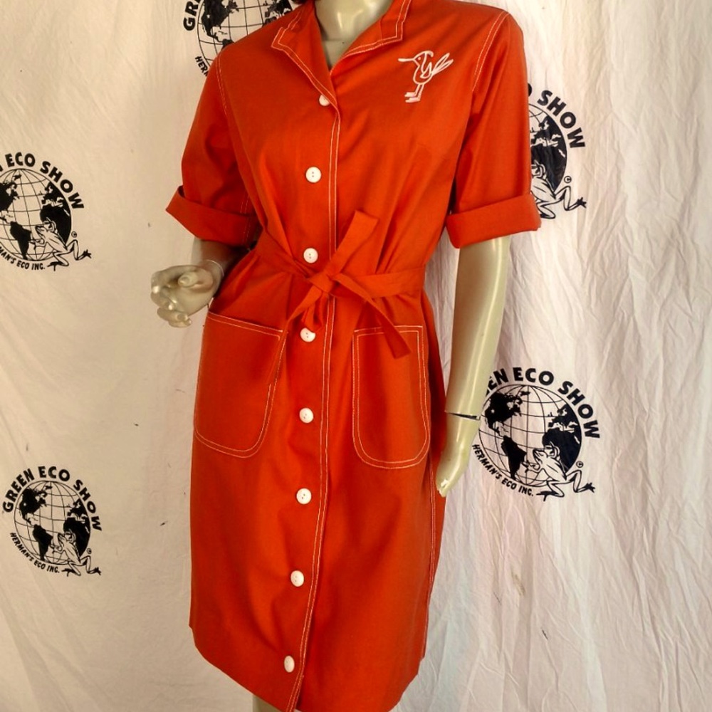Vintage 1970’s Orange Novis Denne Roadrunner dress